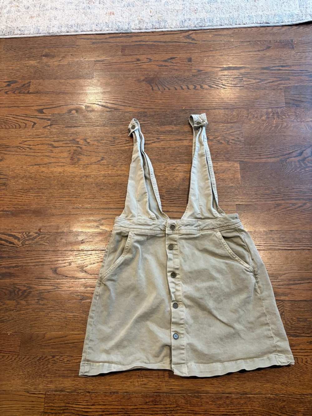 We The Free Light Khaki Suspender Skirt